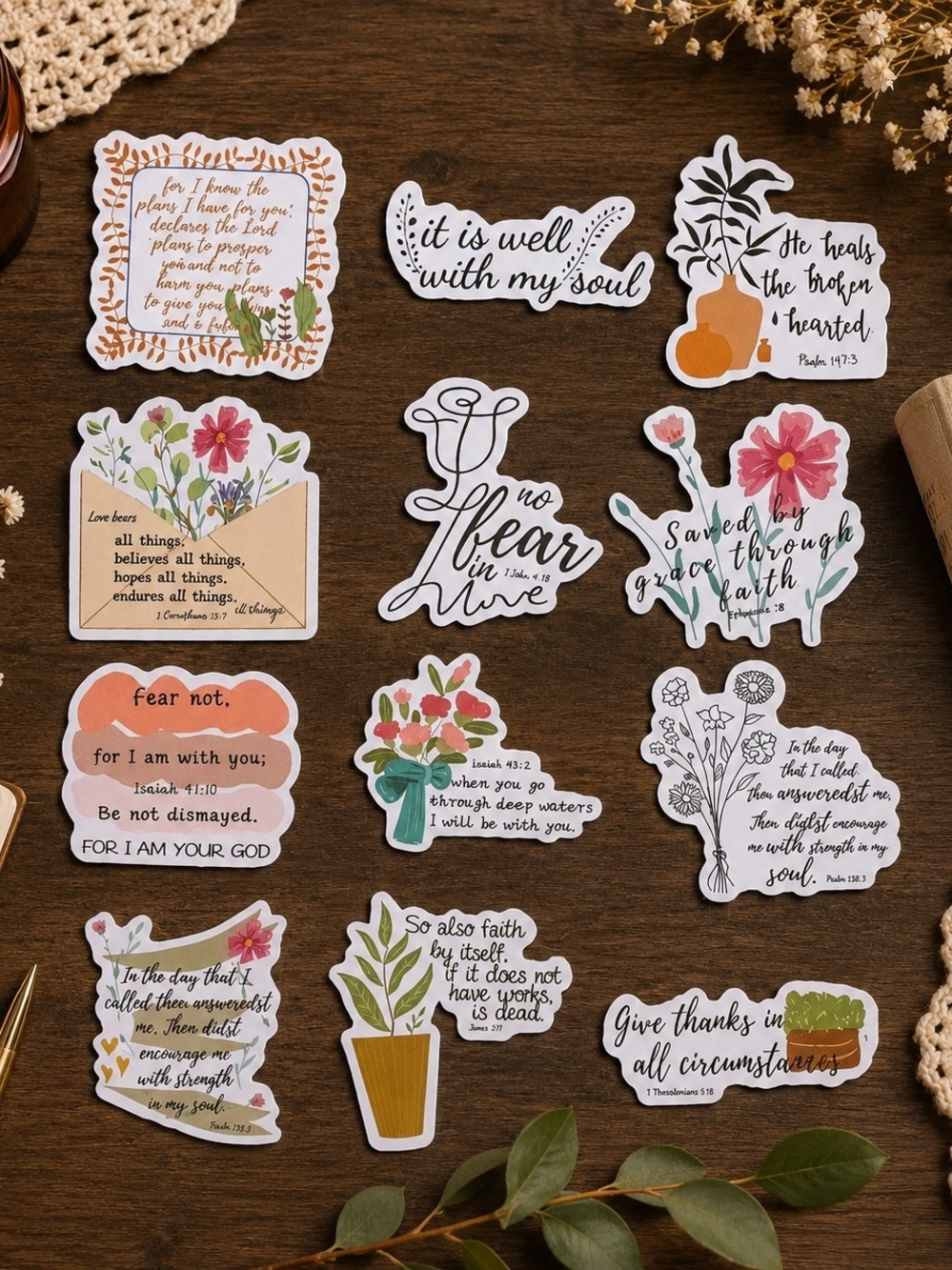 3/$15 Sticker Bundle Jesus Christian Bible Verses Quotes New